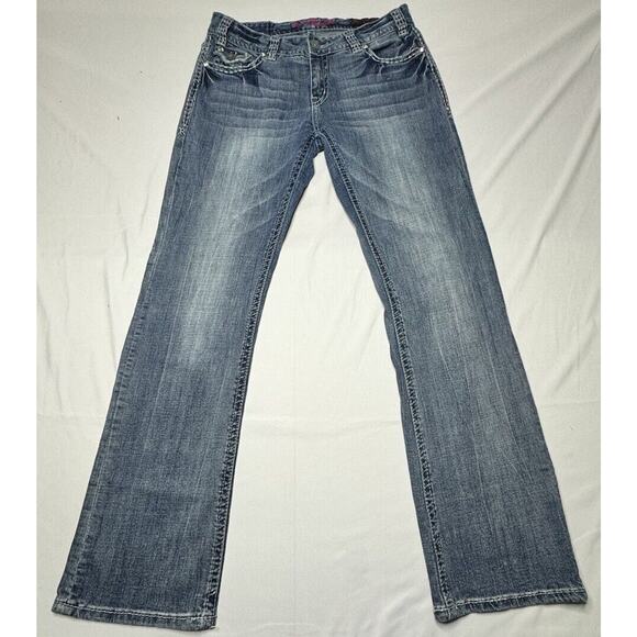 Rock & Roll Cowgirl Denim - Rock & Roll Cowgirl Women's Mid Rise Bootcut Blue Denim Jeans - Size 31x32